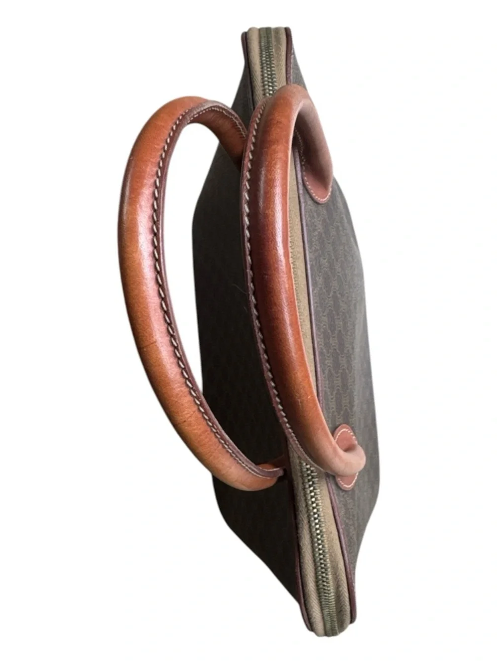 CELINE Set Macadame Dome Bag Satchel & Coin Purse VTG + COA Brown Luxury 10x12x5 - Picture 5 of 15